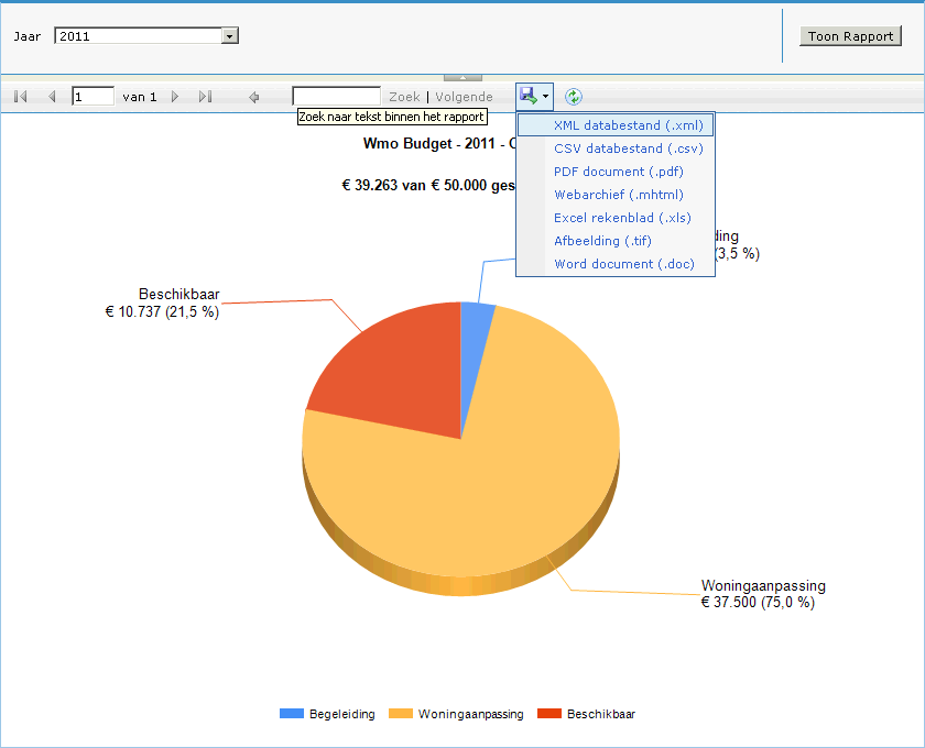 ReportViewer localized to the Dutch culture and language.